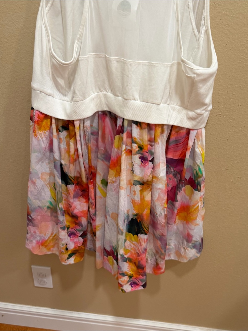 Anthropologie Daily Practice White Watercolor Mini Dress 3X - Picture 5 of 12